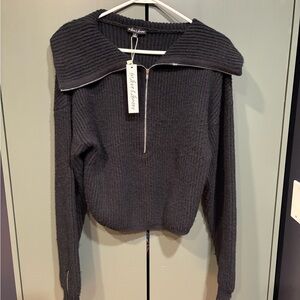 For Love & Lemons Black Cowl Neck Sweater